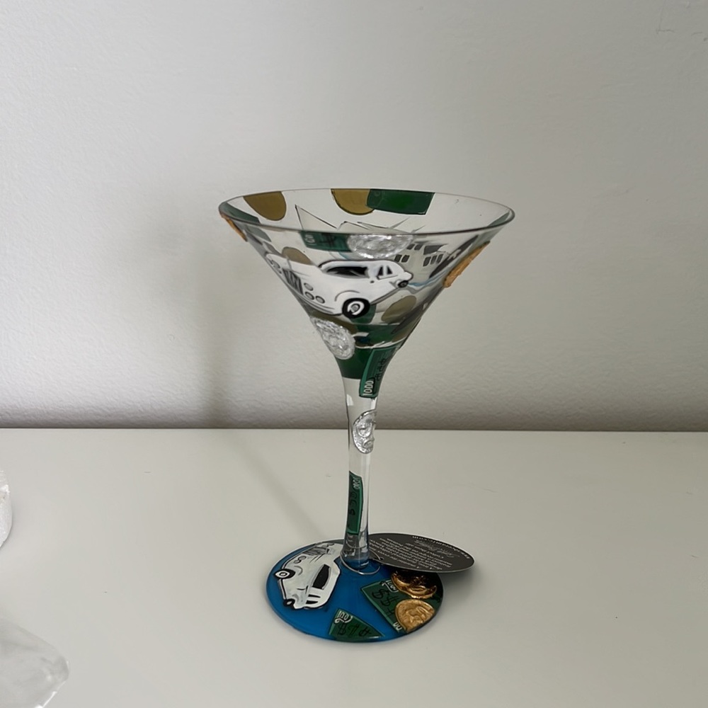 Hand painted 7 oz Martini glass
